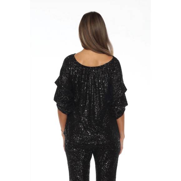 NEW JOSEPH RIBKOFF off-shoulder top in black - Picture 2 of 4